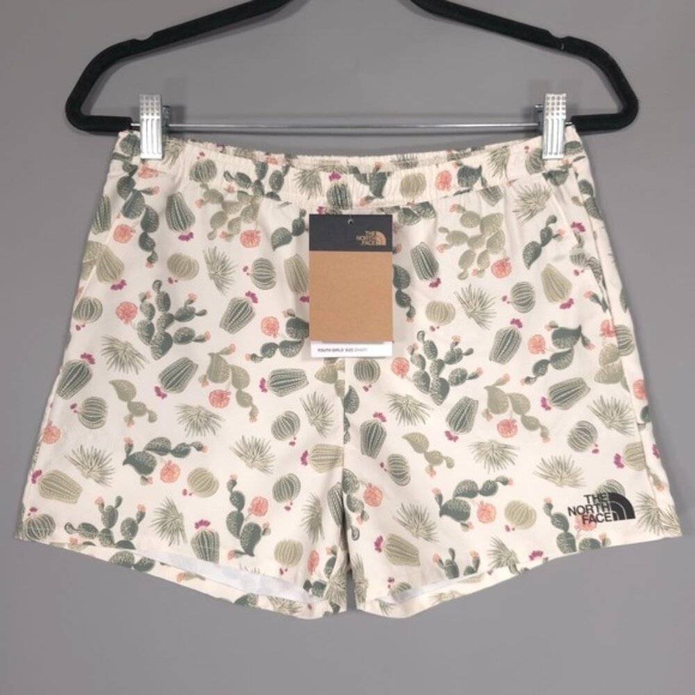 NWT THE NORTH FACE Shorts LARGE 14/16 Youth Girls Water Ripple Cactus‎ Print